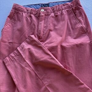 Vineyard Place Chino Pants Men's 32x30 Salmon Pink‎ Cotton Casual Flat Front